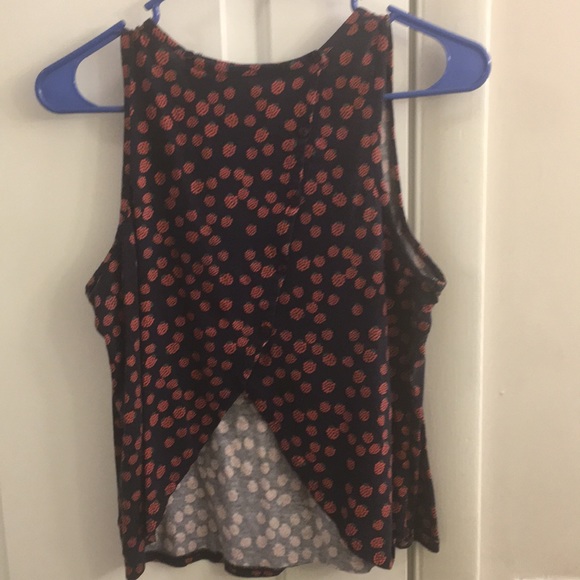 Dark blue w/strawberry pattern crop top - Picture 3 of 5